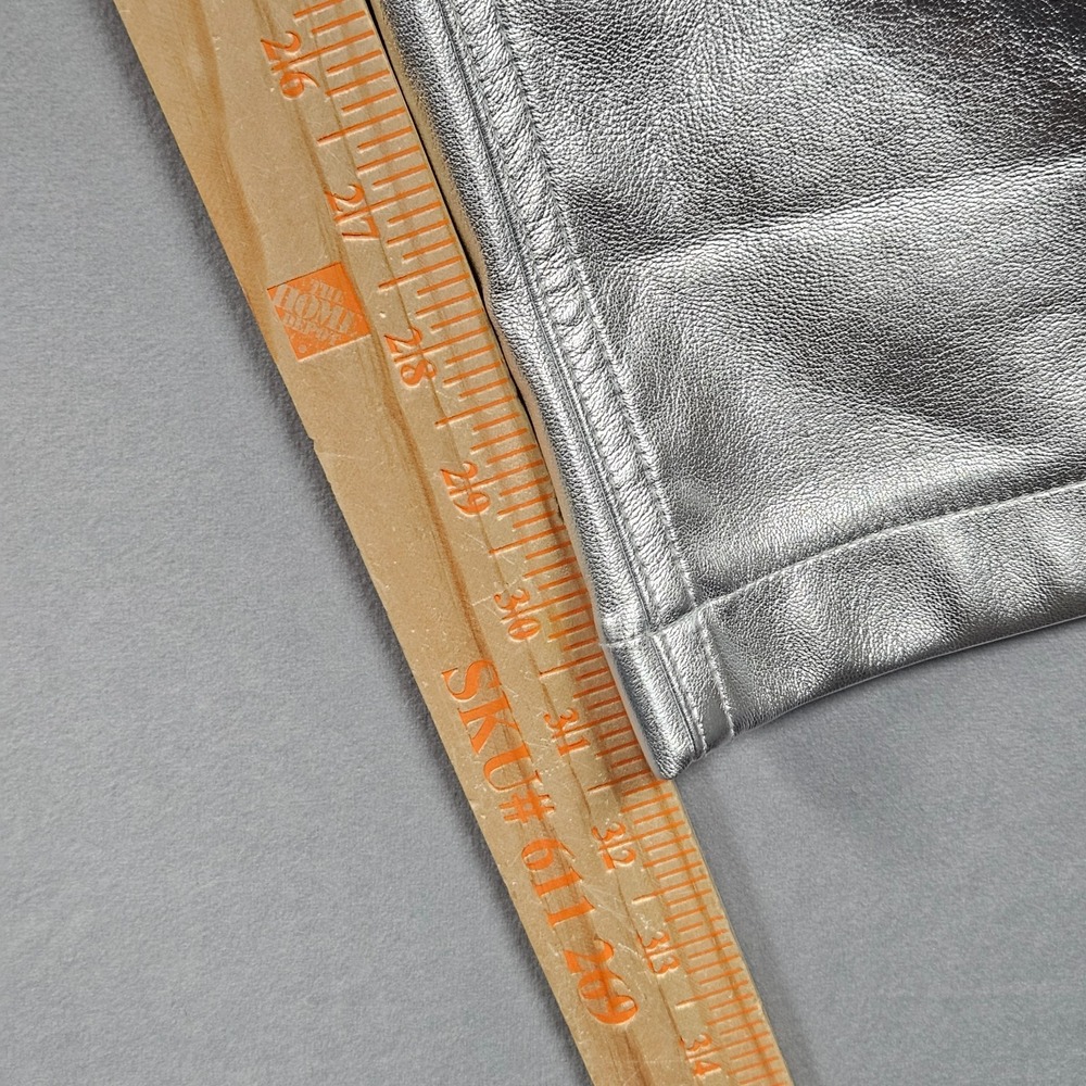 NEW Abercrombie & Fitch Pants Womens 28/6 Silver Faux Leather Ultra High Rise - Picture 9 of 13